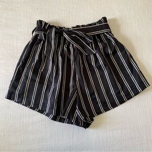 Striped Black and White Women's Shorts